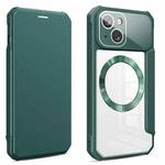 For iPhone 13 Pro CD Texture Magsafe Flip Leather Phone Case(Green)
