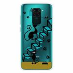 For Xiaomi Redmi Note 9 Shockproof Painted Transparent TPU Protective Case(Cat)