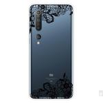 For Xiaomi Mi 10 5G Shockproof Painted Transparent TPU Protective Case(Lace Flower)