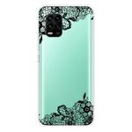 For Xiaomi Mi 10 Lite 5G Shockproof Painted Transparent TPU Protective Case(Lace Flower)