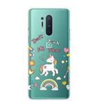 For OnePlus 8 Pro Shockproof Painted Transparent TPU Protective Case(Unicorn)