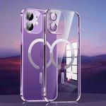 For iPhone 14 Magsafe Ultra-thin PC Phone Case with Lens Film(Transparent Purple)