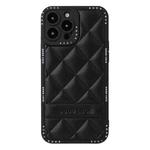 For iPhone 14 Diamond Pattern Leather Phone Case(Black)