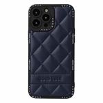 For iPhone 14 Pro Max Diamond Pattern Leather Phone Case(Blue)