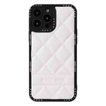 For iPhone 13 Pro Diamond Pattern Leather Phone Case(White)