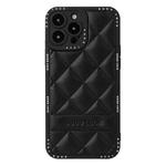 For iPhone 13 Pro Max Diamond Pattern Leather Phone Case(Black)