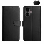 For Realme 10 Pro+ Genuine Leather Fingerprint-proof Flip Phone Case(Black)