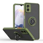 For Motorola Moto E22 Q Shadow 1 Series TPU + PC Phone Case with Ring Holder(Green)