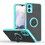 For Motorola Moto E22 Q Shadow 1 Series TPU + PC Phone Case with Ring Holder(Sky Blue)