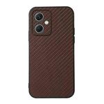 For Xiaomi Redmi Note 12 China Carbon Fiber Texture Shockproof Protective Phone Case(Brown)