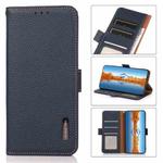 For Xiaomi Redmi Note 12 China KHAZNEH Side-Magnetic Litchi Genuine Leather RFID Phone Case(Blue)