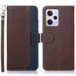 For Xiaomi Redmi Note 12 Pro+ China KHAZNEH Litchi Texture Leather RFID Phone Case(Brown)