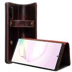 For Samsung Galaxy Note20 Denior Oil Wax Cowhide DK Magnetic Button Leather Phone Case(Dark Red)