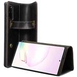 For Samsung Galaxy Note20 Ultra Denior Oil Wax Cowhide DK Magnetic Button Leather Phone Case(Black)