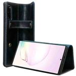 For Samsung Galaxy Note20 Ultra Denior Oil Wax Cowhide DK Magnetic Button Leather Phone Case(Dark Blue)