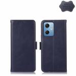 For Xiaomi Redmi Note 12 China Crazy Horse Top Layer Cowhide Leather Phone Case(Blue)