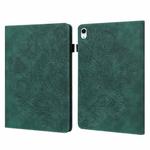 For iPad 10th Gen 10.9 2022 Peacock Embossed Pattern Leather Tablet Case(Green)