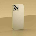 For iPhone 14 Plus Skin Feel Frosted Metal Phone Case(Champagne Gold)