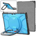 For MicroSoft Surface Pro 9 Handle Rotatable Kickstand Shockproof Tablet Case(Blue)