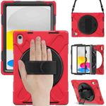 For iPad 10th Gen 10.9 2022 Rotatable Kickstand Grip Heavy Duty Hard Rugged Tablet Case(Red)