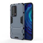 For Huawei P40 Pro Shockproof PC + TPU Protective Case with Hidden Holder(Navy Blue)