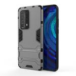 For Huawei P40 Pro Shockproof PC + TPU Protective Case with Hidden Holder(Grey)