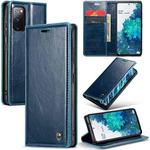 For Samsung Galaxy S20 FE CaseMe 003 Crazy Horse Texture Leather Phone Case(Blue)