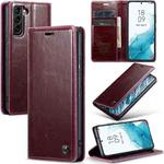 For Samsung Galaxy S22+ 5G CaseMe 003 Crazy Horse Texture Leather Phone Case(Wine Red)