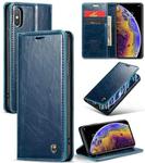 For iPhone XS Max CaseMe 003 Crazy Horse Texture Leather Phone Case(Blue)