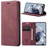 For Xiaomi 12T / 12T Pro CaseMe 013 Multifunctional Horizontal Flip Leather Phone Case(Wine Red)