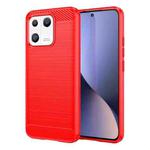 For Xiaomi 13 Brushed Texture Carbon Fiber TPU Phone Case(Red)