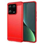 For Xiaomi 13 Pro Brushed Texture Carbon Fiber TPU Phone Case(Red)