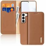 For Samsung Galaxy S23 5G DUX DUCIS Hivo Series Cowhide Texture Leather Phone Case(Brown)