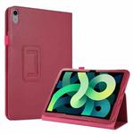 For iPad 10th Gen 10.9 2022 Litchi Texture Leather Smart Tablet Case with Holder(Rose Red)