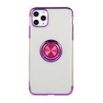 For iPhone 11 Pro Electroplating TPU Protective Case with Ring Holder(Purple)