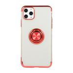 For iPhone 11 Pro Max Electroplating TPU Protective Case with Ring Holder(Red)