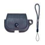For AirPods 1 / 2 Backpack Style PU Leather Earphone Protective Case with Lanyard(Dark Blue)