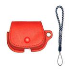 For AirPods Pro Backpack Style PU Leather Earphone Protective Case with Lanyard(Red)