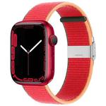 Metal Buckle Nylon Strap For Apple Watch Series 8&7 41mm / SE 2&6&SE&5&4 40mm / 3&2&1 38mm(Strawberry Red)