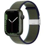 Metal Buckle Nylon Strap For Apple Watch Ultra 49mm / Series 8&7 45mm / SE 2&6&SE&5&4 44mm / 3&2&1 42mm(Olive Green)