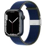 Metal Buckle Nylon Strap For Apple Watch Ultra 49mm / Series 8&7 45mm / SE 2&6&SE&5&4 44mm / 3&2&1 42mm(Sea ??Blue)