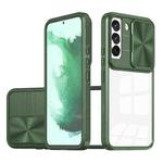 For Samsung Galaxy S22+ 5G Full Body Sliding Camshield Phone Case(Olive Green)