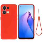 For OPPO Reno8 5G Solid Color Liquid Silicone Dropproof Full Coverage Protective Case(Red)