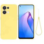 For OPPO Reno8 5G Solid Color Liquid Silicone Dropproof Full Coverage Protective Case(Yellow)