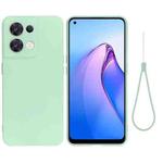 For OPPO Reno8 5G Solid Color Liquid Silicone Dropproof Full Coverage Protective Case(Green)
