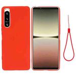 For Sony Xperia 5 IV Solid Color Liquid Silicone Dropproof Full Coverage Protective Case(Red)