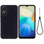 For Vivo Y02S 4G Solid Color Liquid Silicone Dropproof Full Coverage Protective Case(Black)