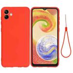 For Samsung Galaxy A04 Solid Color Liquid Silicone Dropproof Full Coverage Protective Case(Red)