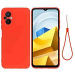 For Xiaomi Poco M5 4G Solid Color Liquid Silicone Dropproof Full Coverage Protective Case(Red)