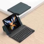 For Samsung Galaxy Z Fold3 5G / Fold4 5G / Mate X2 / Mate XS 2 GKK Magnetic Folding Bluetooth Keyboard Leather Case(Dark Green)